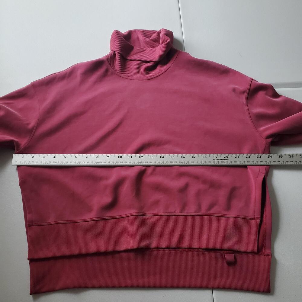 Lululemon Sweatshirt Womens 4 Pink Turtleneck Oversized Pullover Fleece Yoga - Picture 4 of 10